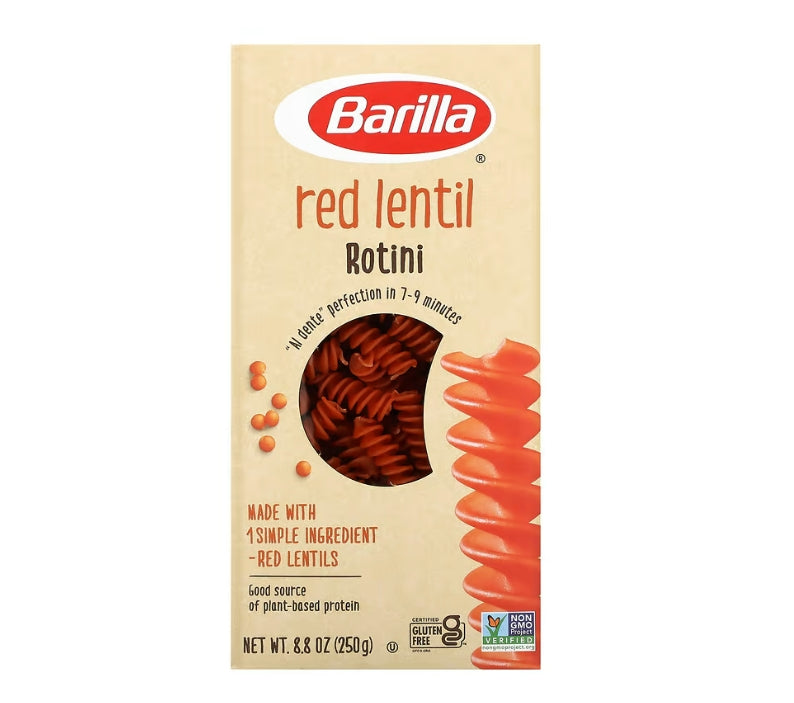 免費送 Barilla, 紅扁豆螺旋面，8.8 盎司（250 克）