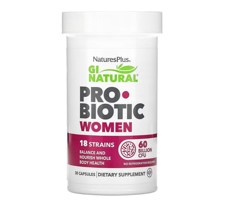 NaturesPlus, GI Natural Probiotic Women, 60 Billion CFU, 30 Capsules