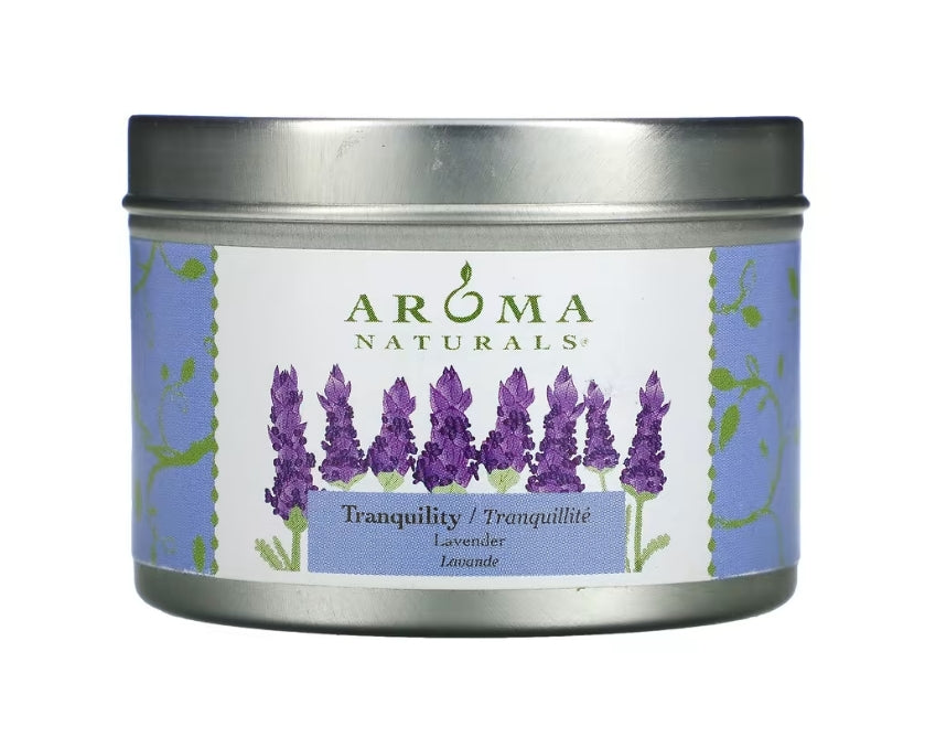 免費送 Aroma Naturals, Soy VegePure，旅行罐香薰蠟燭，鎮靜，薰衣花草香，2.8 盎司（79.38 克）