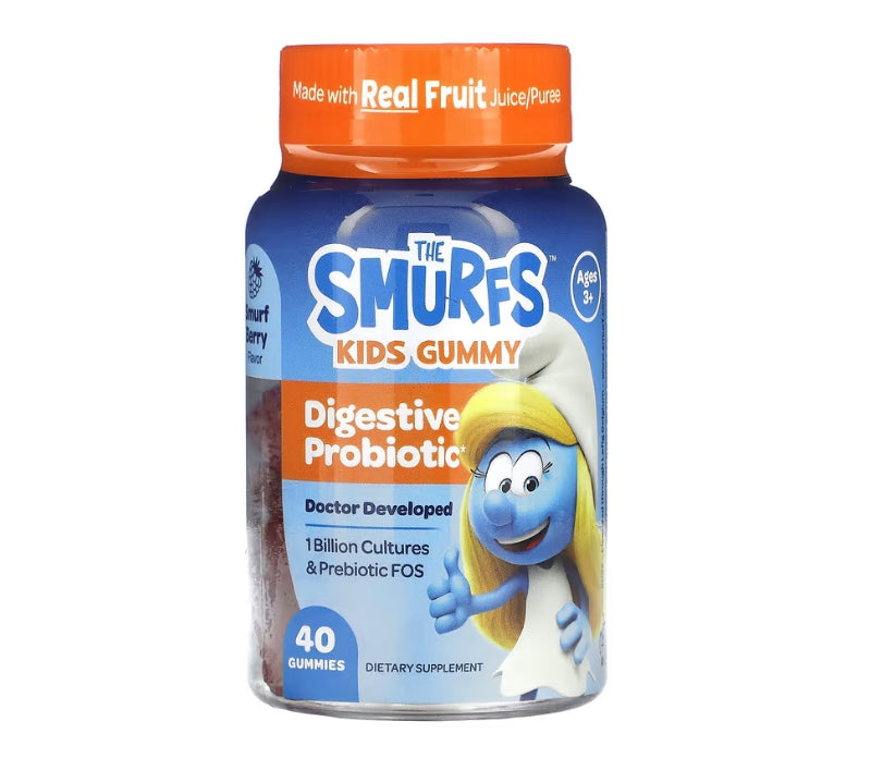 FREE The Smurfs, Kids Gummy, Digestive Probiotic, Ages 3+, Smurf Berry, 40 Gummies