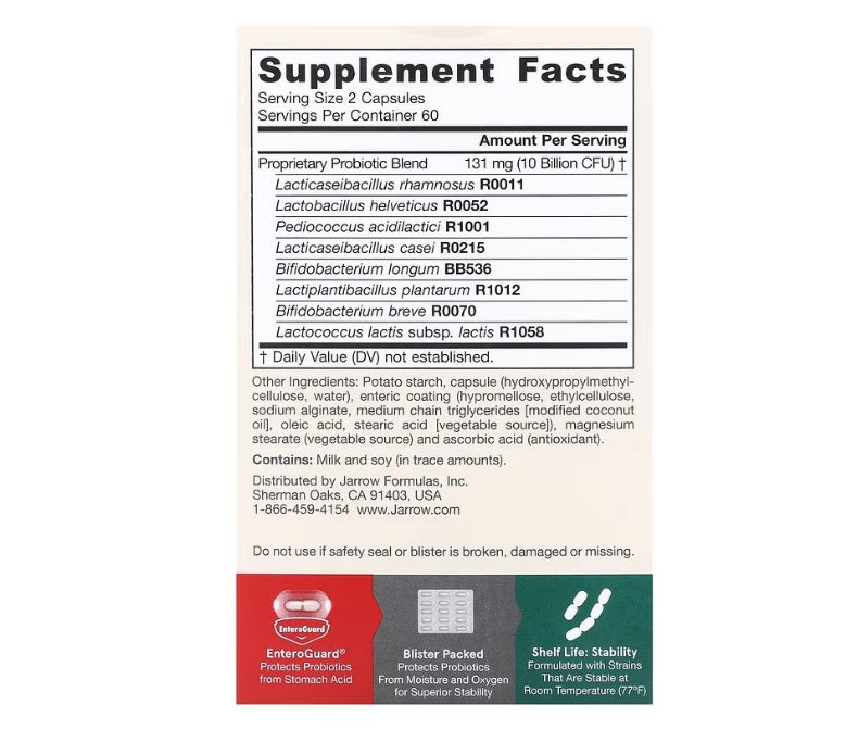 Jarrow Formulas, Jarro-Dophilus EPS，100 億，120 粒素食膠囊（每粒膠囊 5 億）