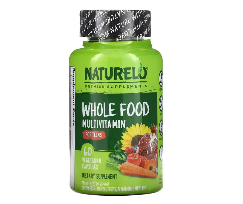 NATURELO, Whole Food Multivitamin for Teens, 60 Vegetarian Capsules