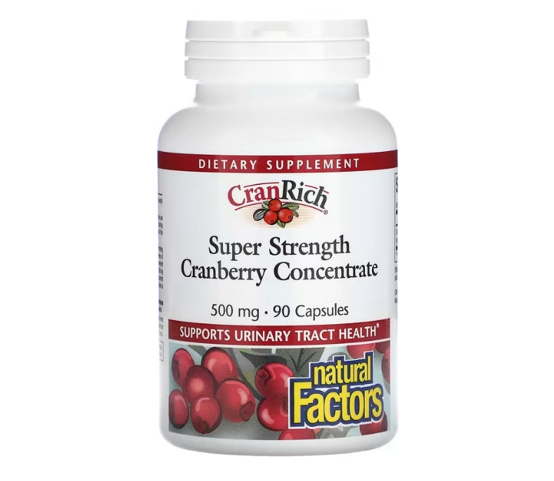 Natural Factors, CranRich, Super Strength, Cranberry Concentrate, 500 mg, 90 Capsules