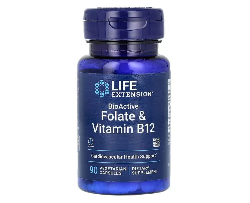 Life Extension, BioActive, Folate & Vitamin B12, 90 Vegetarian Capsules