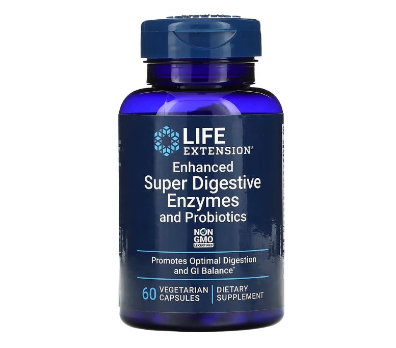 Life Extension, Enhanced Super Digestive Enzymes and Probiotics, 60 Vegetarian Capsules