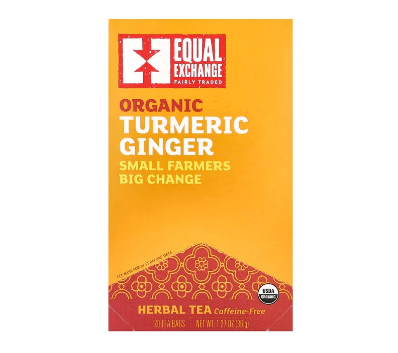 FREE Equal Exchange, Organic Turmeric Ginger Herbal Tea, Caffeine-Free, 20 Tea Bags, 1.27 oz (36 g)