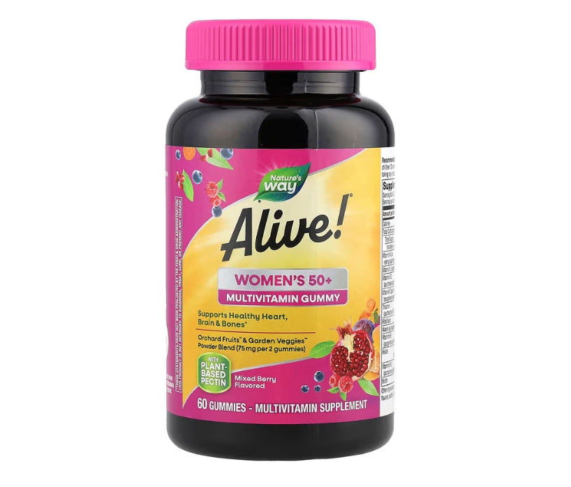 FREE Nature's Way, Alive!® Women's 50+ Multivitamin Gummy, Mixed Berry, 60 Gummies