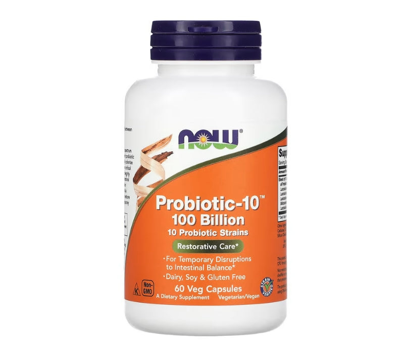 NOW Foods, Probiotic-10，1,000 億，60 粒素食膠囊