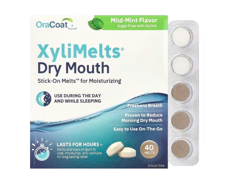 OraCoat, XyliMelts 口乾緩解片，淡味薄荷味，40 片