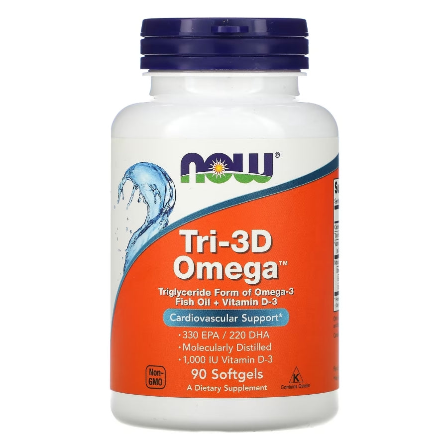 NOW Foods, Tri-3D Omega，330 EPA/220 DHA，90 軟凝膠