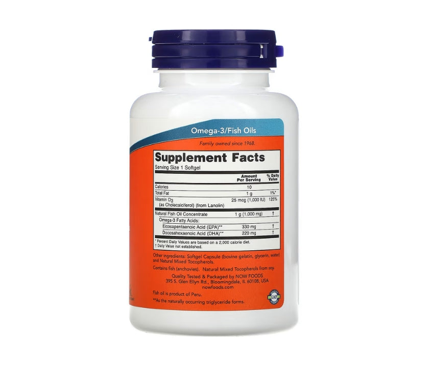 NOW Foods, Tri-3D Omega，330 EPA/220 DHA，90 軟凝膠