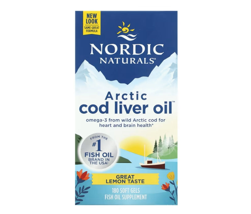 Nordic Naturals, 北極鱈魚肝油，檸檬味，180 粒軟凝膠