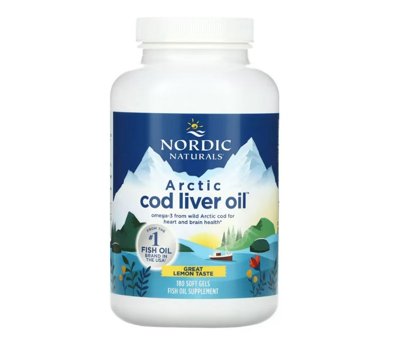 Nordic Naturals, 北極鱈魚肝油，檸檬味，180 粒軟凝膠