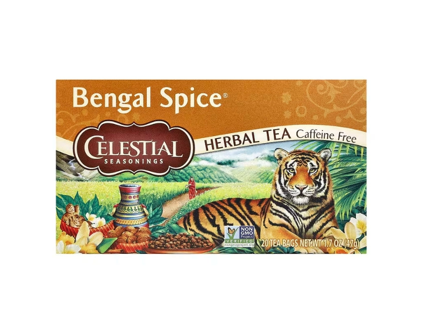 Celestial Seasonings, 無咖啡萃取孟加拉香料植物茶，20 袋，1.7 盎司（47 克）