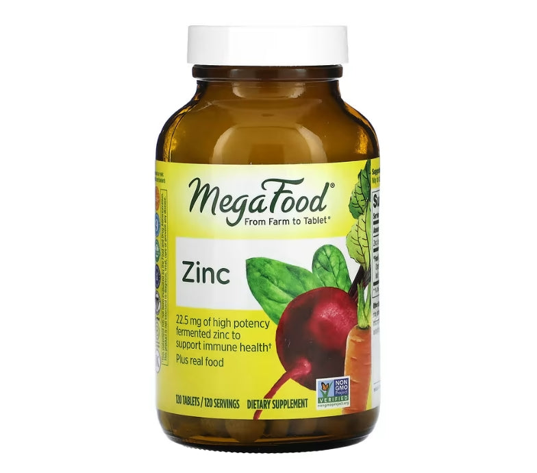 MegaFood, Zinc, 22.5 mg, 120 Tablets