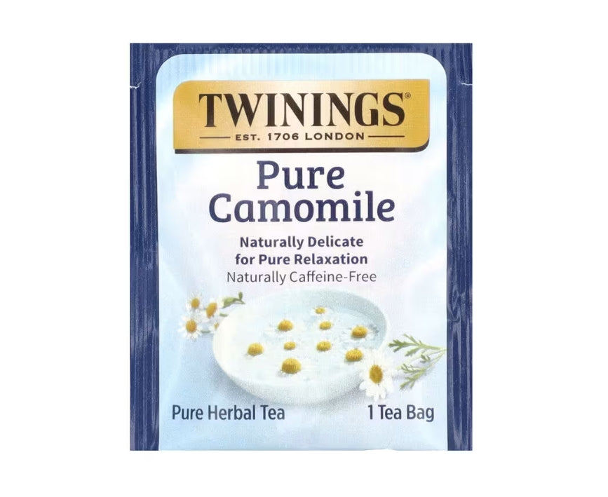 Twinings, Pure Herbal Tea, Pure Camomile, Caffeine Free, 50 Tea Bags, 2.65 oz (75 g)