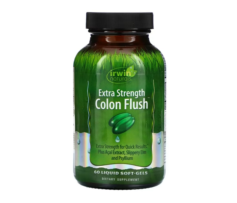 免費送 Irwin Naturals, Colon Flush，特強型，60 粒液體軟凝膠