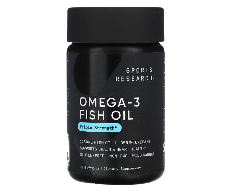 Sports Research, Omega-3魚油，三倍功效，30粒軟膠囊