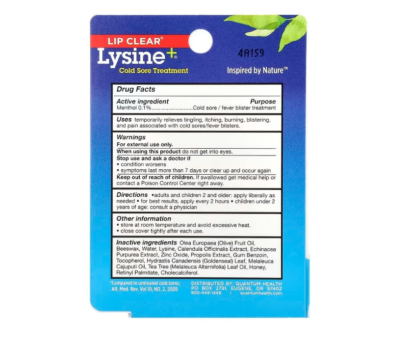 Quantum Health, Lip Clear® Lysine+®, Cold Sore Treatment, 0.25 oz (7 g)