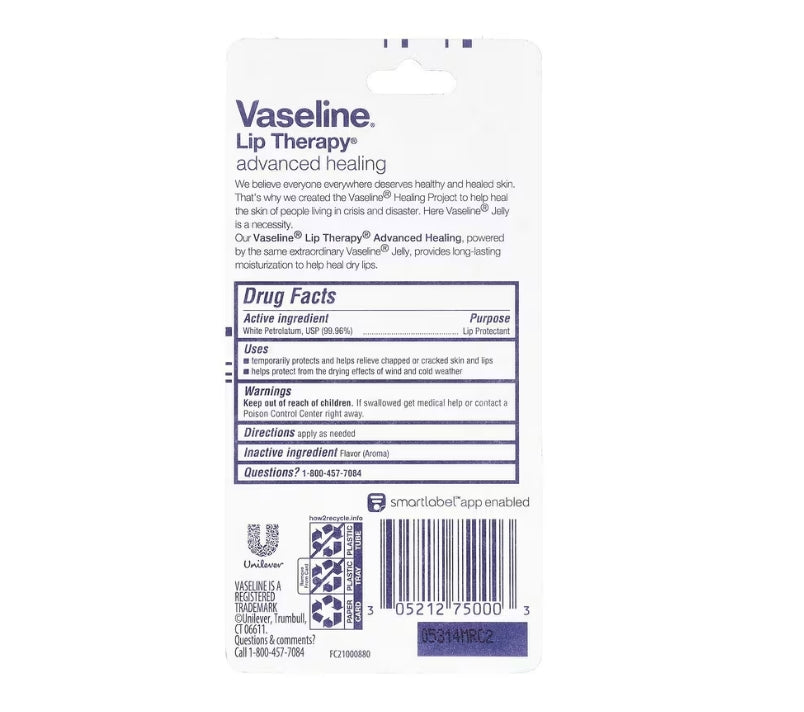 Vaseline, 唇部護理，優質修復，0.35 盎司（10 克）