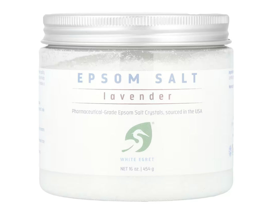 White Egret Personal Care, Epsom Salt, Lavender, 16 oz (454 g)