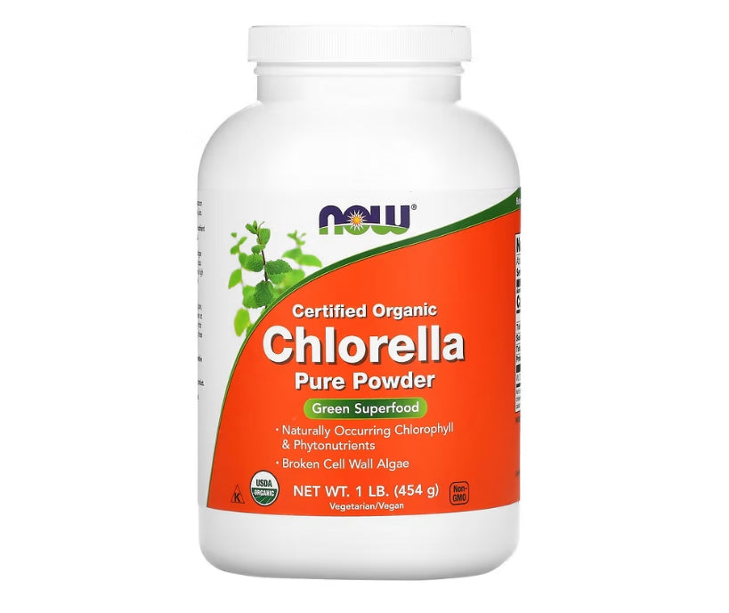 NOW Foods, Certified Organic Chlorella, Pure Powder, 1 lb (454 g)