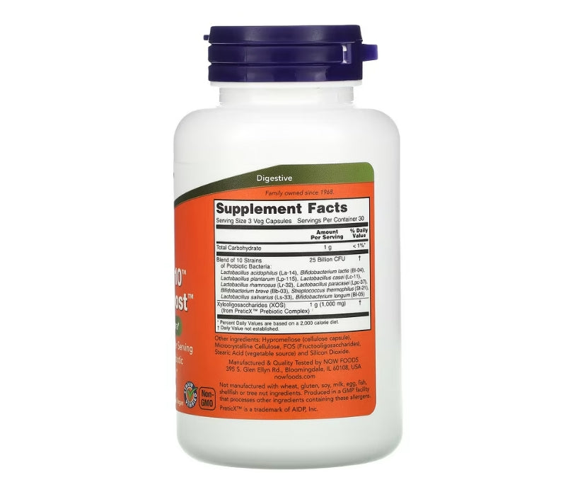 NOW Foods, Probiotic-10 和雙歧桿菌益生菌，250 億，90 粒素食膠囊（每粒膠囊 83.3 億）