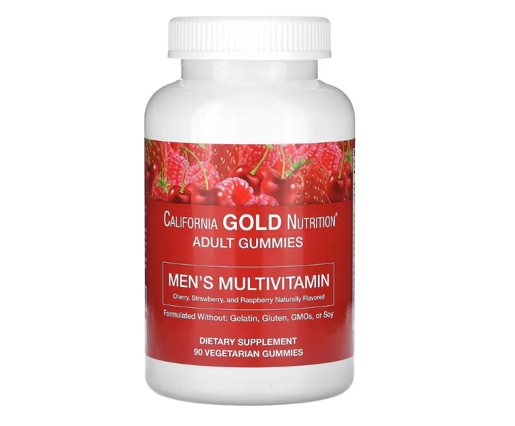 California Gold Nutrition, 男士多維生素軟糖，混合漿果和水果味，90 粒