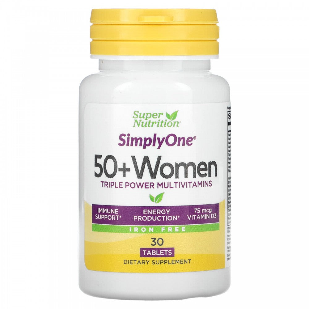 Super Nutrition, SimplyOne，女士 50 多種三重功效多種維生素，不含鐵，30 片