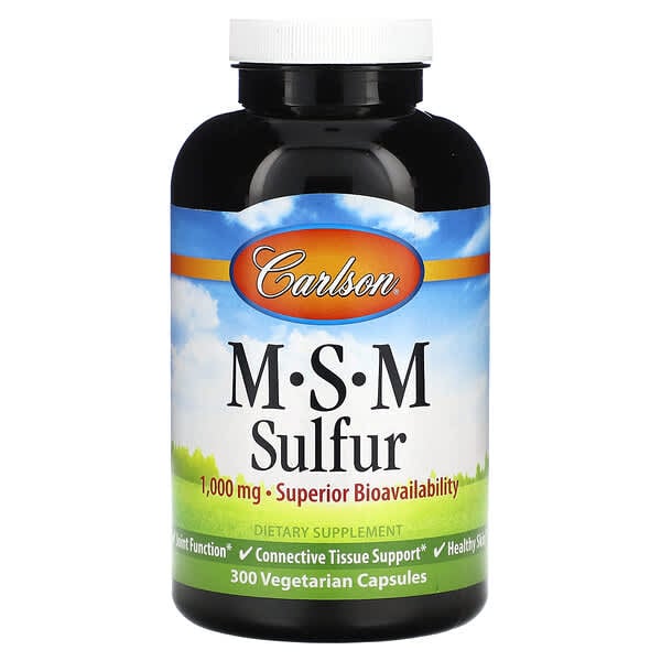 Carlson, MSM Sulfur, 1,000 mg, 300 Vegetarian Capsules