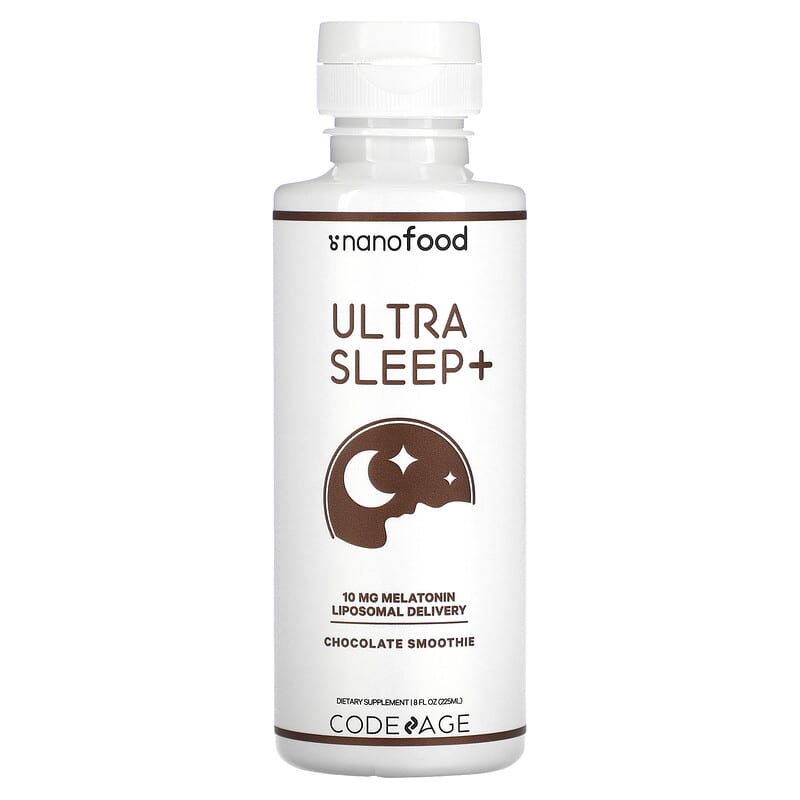 免費送 Codeage, Ultra Sleep +，10 毫克褪黑荷爾蒙，脂質體輸送，巧克力奶昔味，8 液量盎司（225 毫升）