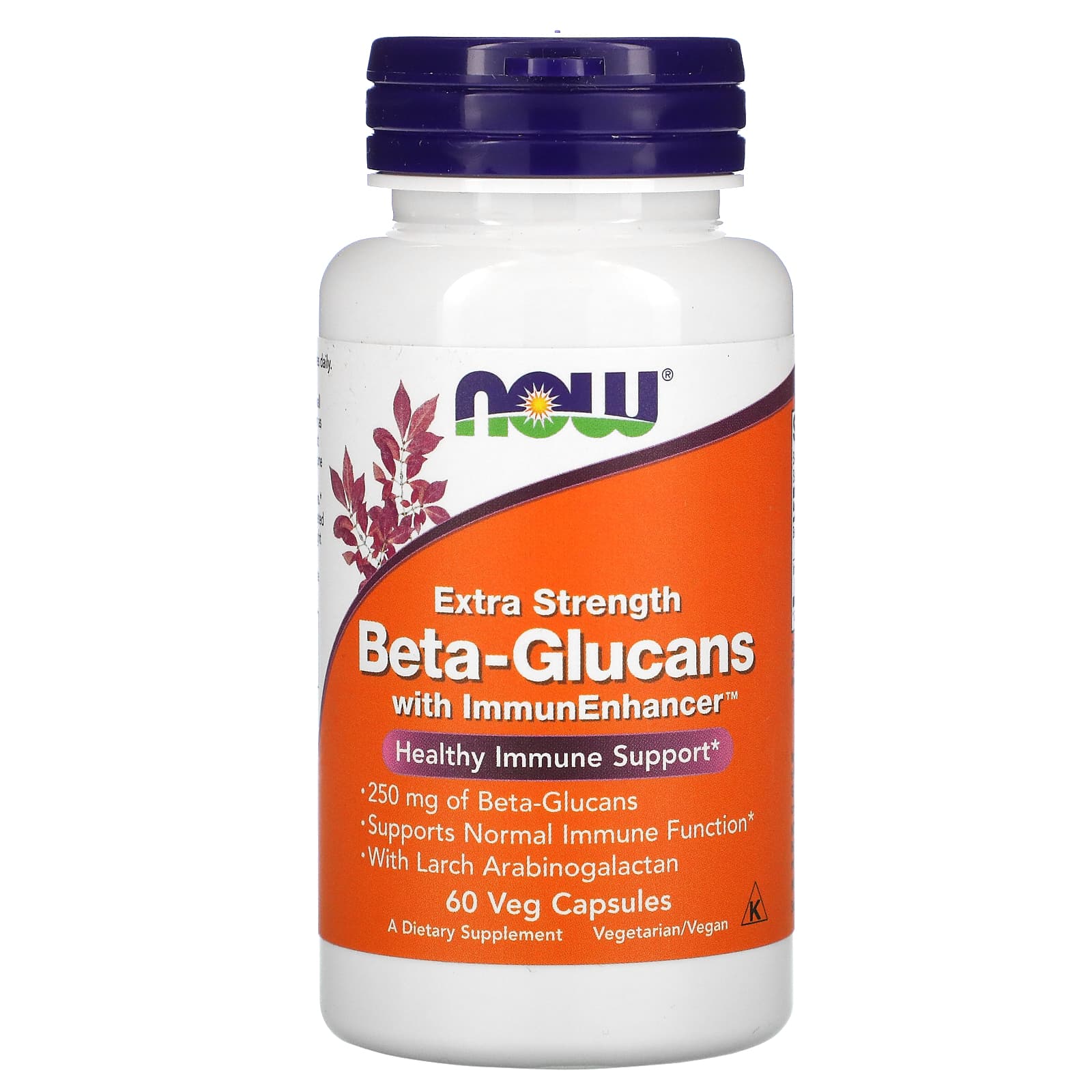 FREE NOW Foods, Beta-Glucans, with ImmunEnhancer, Extra Strength, 250 mg, 60 Veg Capsules（outer packing distorted）