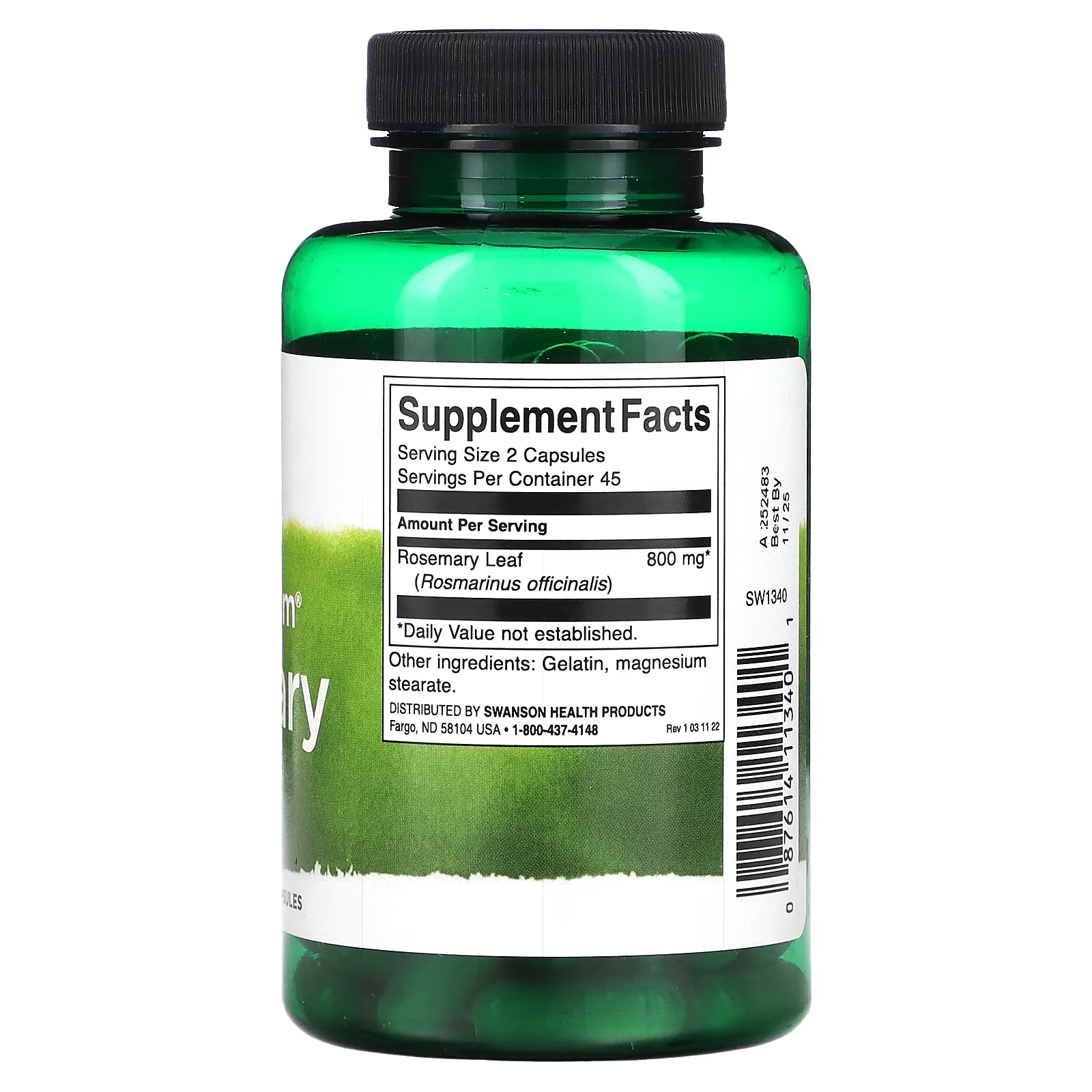 FREE Swanson, Full Spectrum Rosemary, 400 mg, 90 Capsules