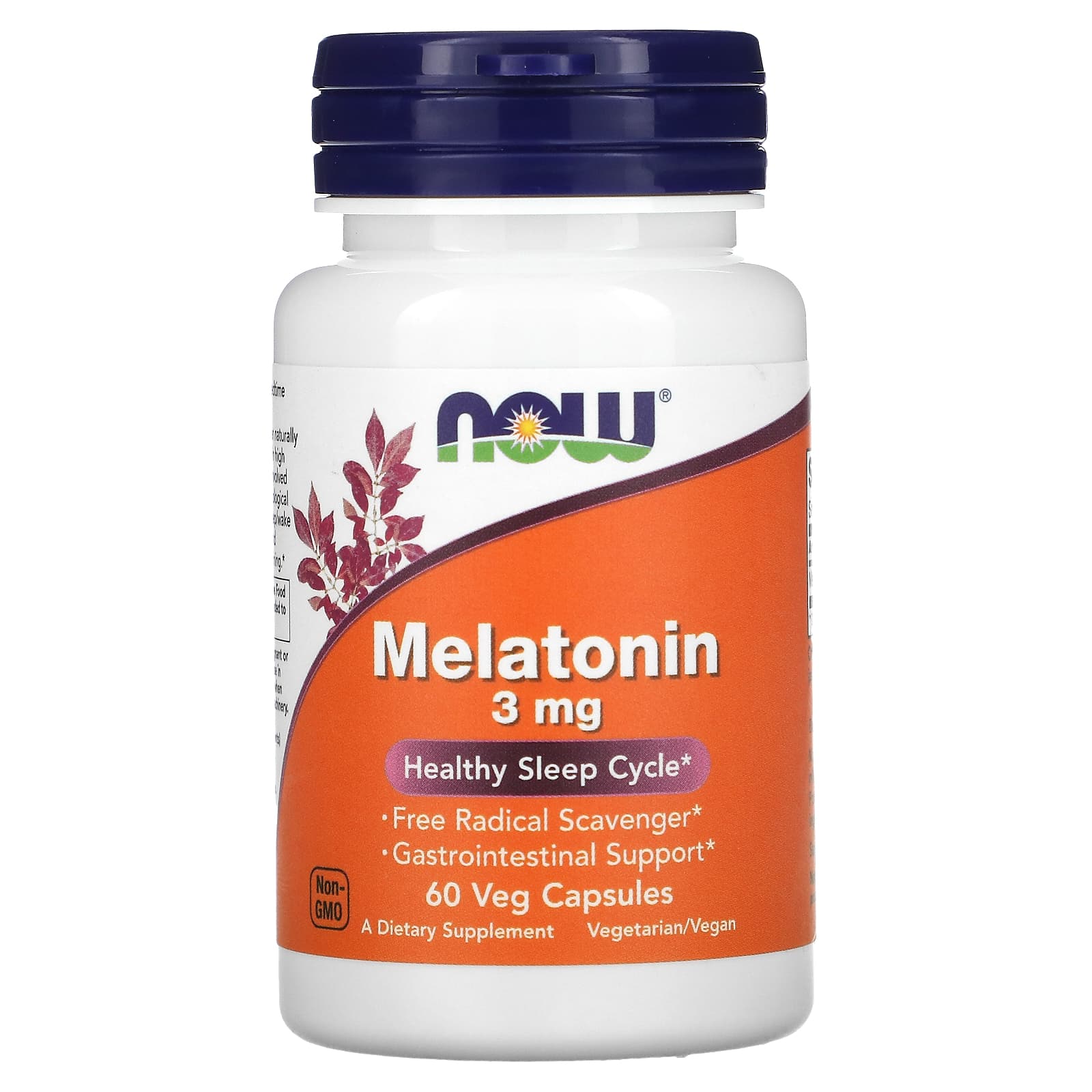 FREE NOW Foods, Melatonin, 3 mg, 60 Veg Capsules