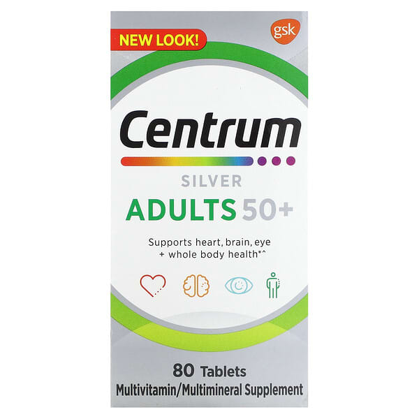 Centrum, 銀片，50 歲以上成年人，80 片