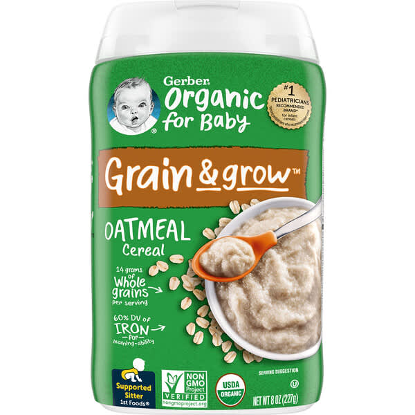 *FREE* Gerber, Organic for Baby, Grain & Grow, 1st Foods, Oatmeal Cereal, 8 oz (227 g)