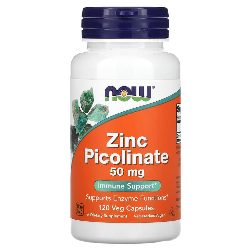 9	NOW Foods Zinc Picolinate Immune Support 50mg 120 Capsules