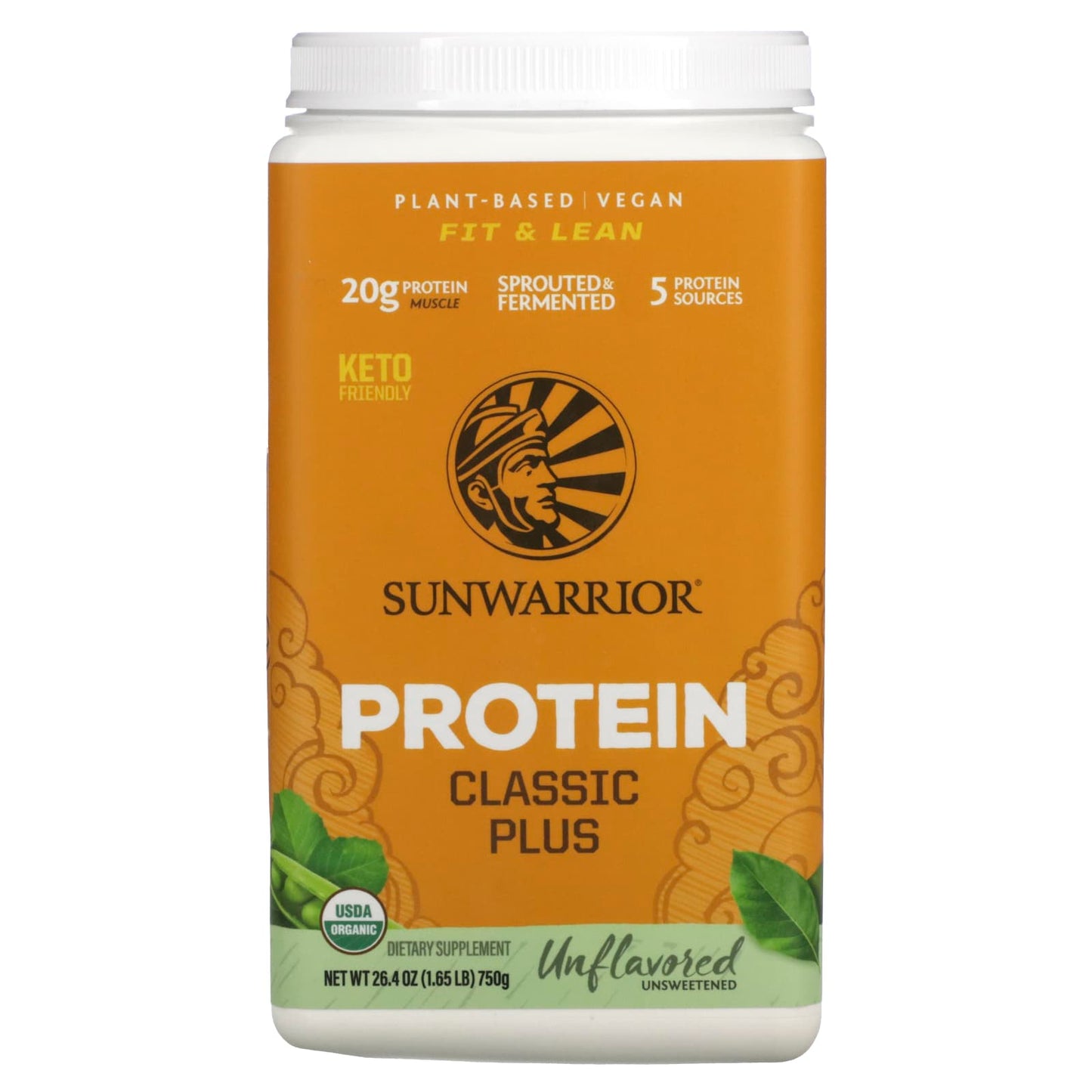 Sunwarrior, Protein Classic Plus，植物基，天然，1.65 磅（750 克）