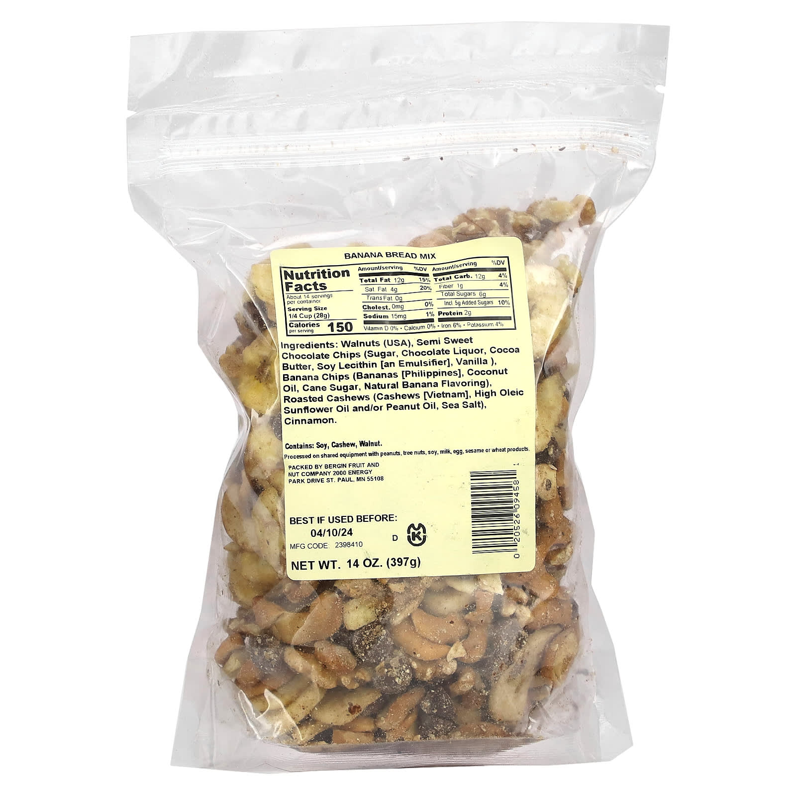 免費送 Bergin Fruit and Nut Company, 香蕉麵包粉，14 盎司（397 克）
