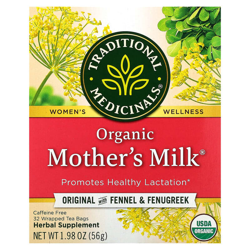 Traditional Medicinals, 有機 Mother's Milk，原初茴香/胡蘆巴，無咖啡萃取，32 袋裝，1.98 盎司（56 克）