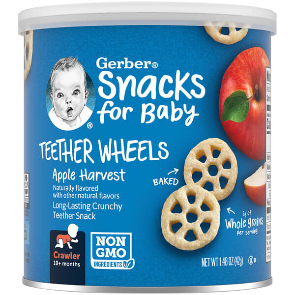 *FREE* Gerber, Snacks for Baby, Teether Wheels, 10+ Months, Apple Harvest, 1.48 oz (42 g)