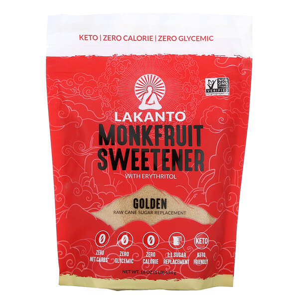 免費送 Lakanto, 羅漢果甜味劑，含赤蘚糖醇，金色，16 盎司（454 克）
