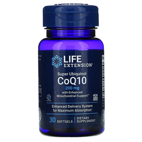 Life Extension, 超級泛醇輔酶 Q10，含優級線粒體幫助，200 毫克，30 粒軟凝膠