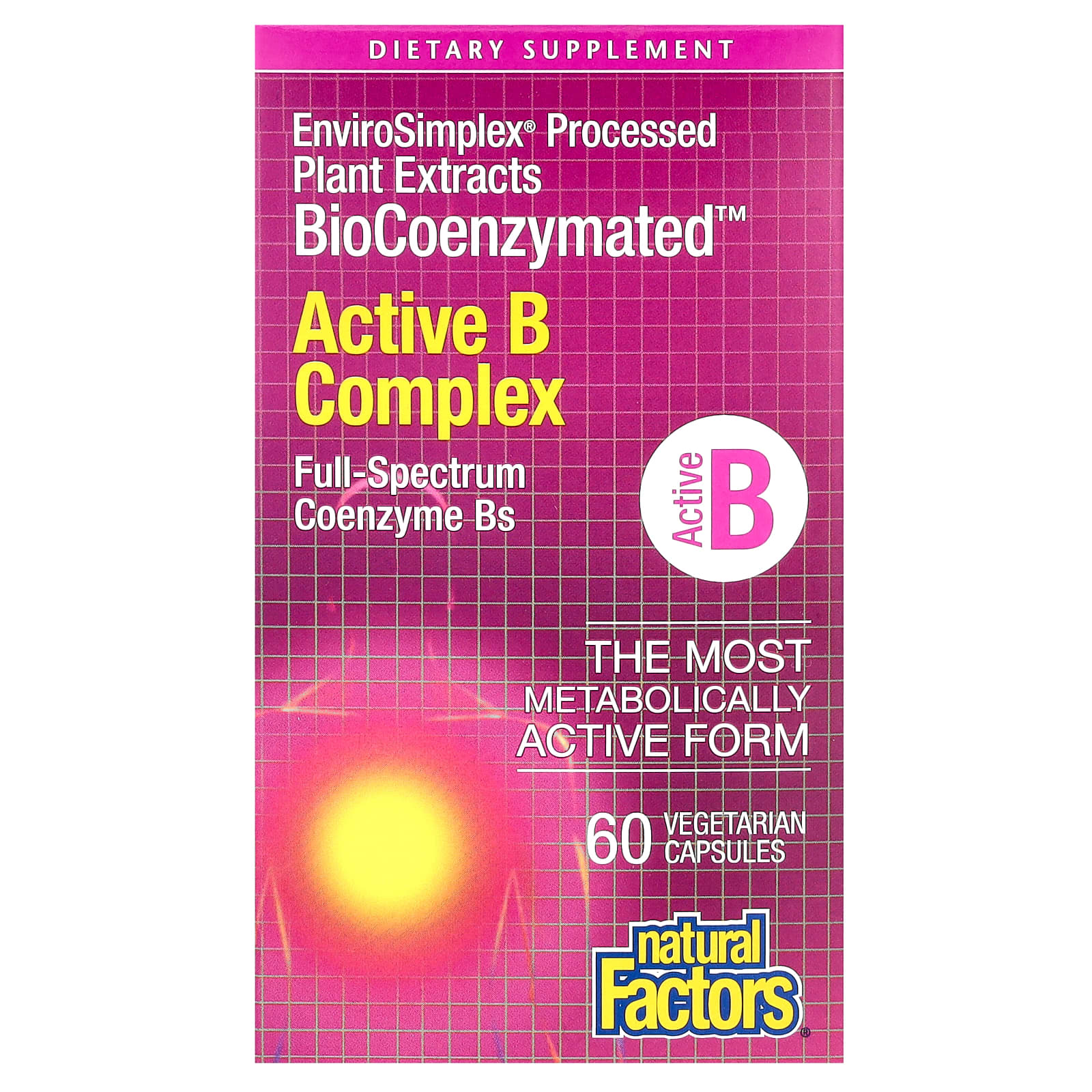 Natural Factors，BioCoenzymated，活性B群維生素，60粒素食膠囊