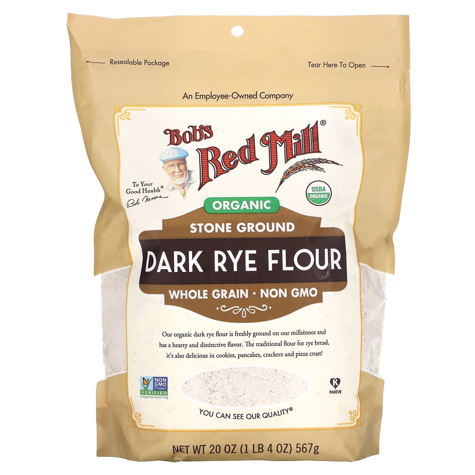 FREE Bob's Red Mill, Organic Dark Rye Flour, Whole Grain, 20 oz (567 g)