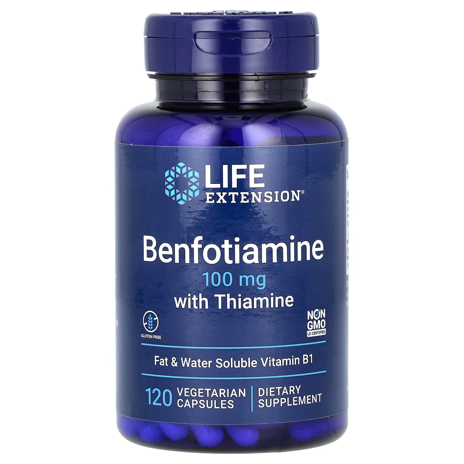 Life Extension, Benfotiamine with Thiamine, 100 mg, 120 Vegetarian Capsules