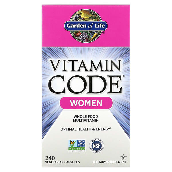 Garden of Life, Vitamin Code, Whole Food Multivitamin for Women, 240 Capsules