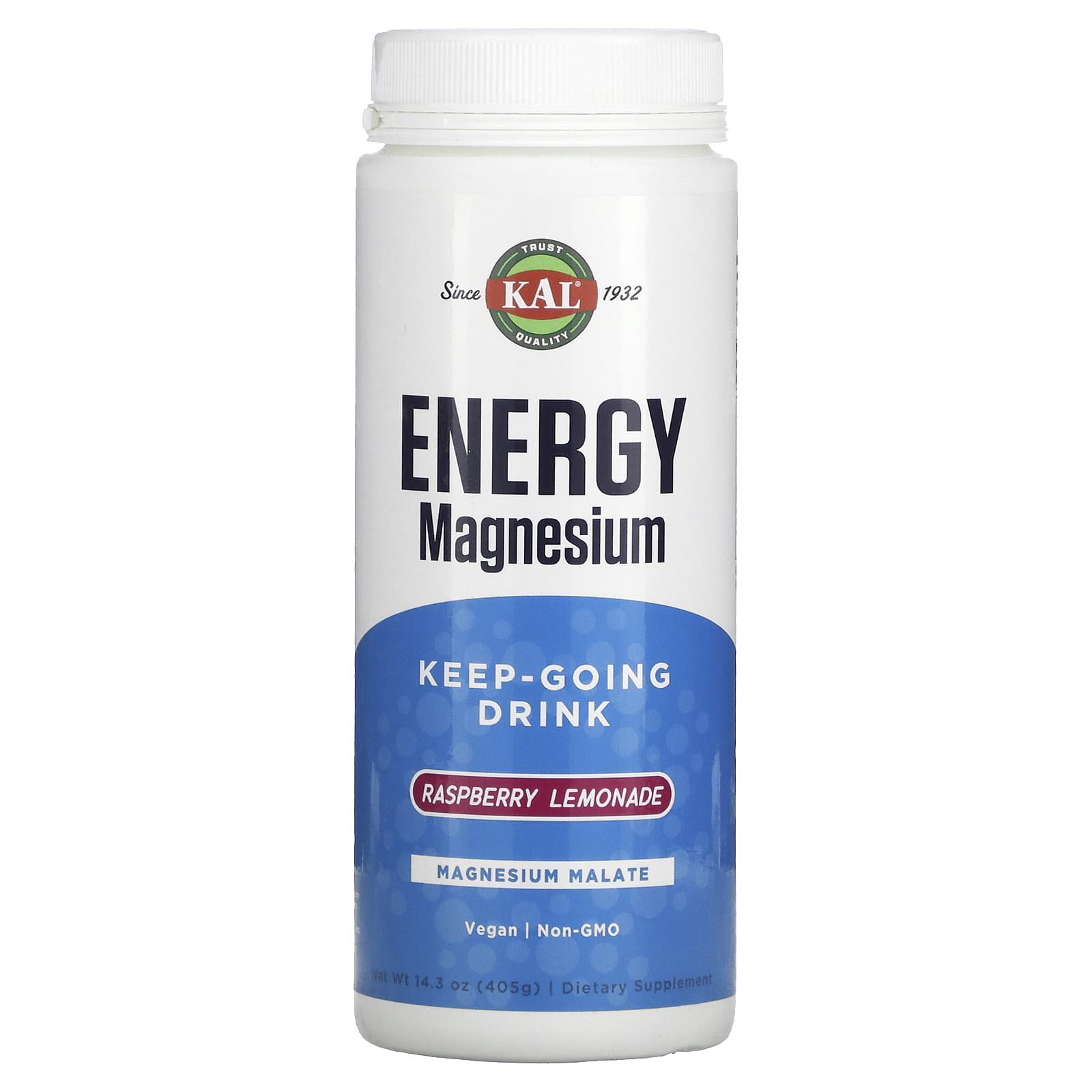 免費送 KAL, Energy Magnesium，續能飲品，樹莓檸檬水，14.3 盎司（405 克）