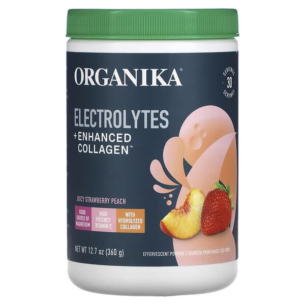 *FREE* Organika, Electrolytes + Enhanced Collagen, Juicy Strawberry Peach, 12.7 oz (360 g)