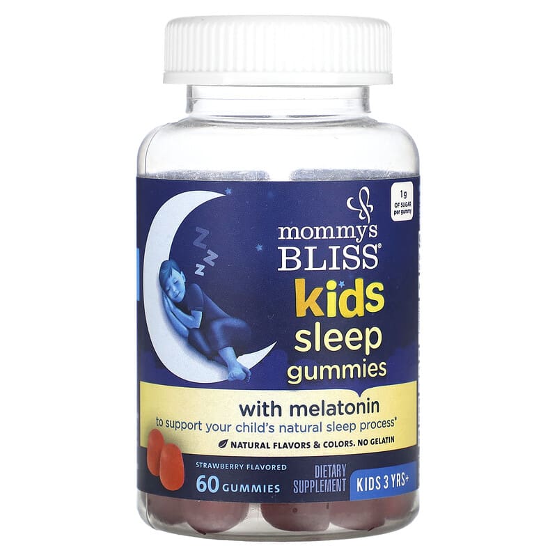 Mommy's Bliss, 兒童睡眠幫助軟糖，3 歲以上，草莓味，60 粒軟糖